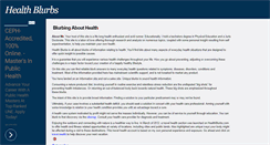 Desktop Screenshot of healthblurbs.com